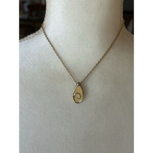 Vintage Park Lane Designer Signed Gold Tone Cream Enamel Necklace